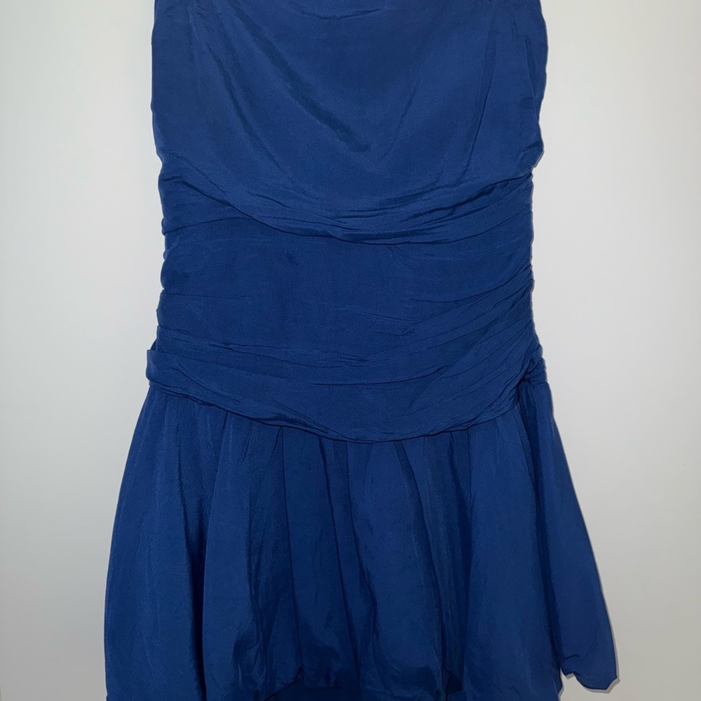 Elegant Blue Strapless Dress